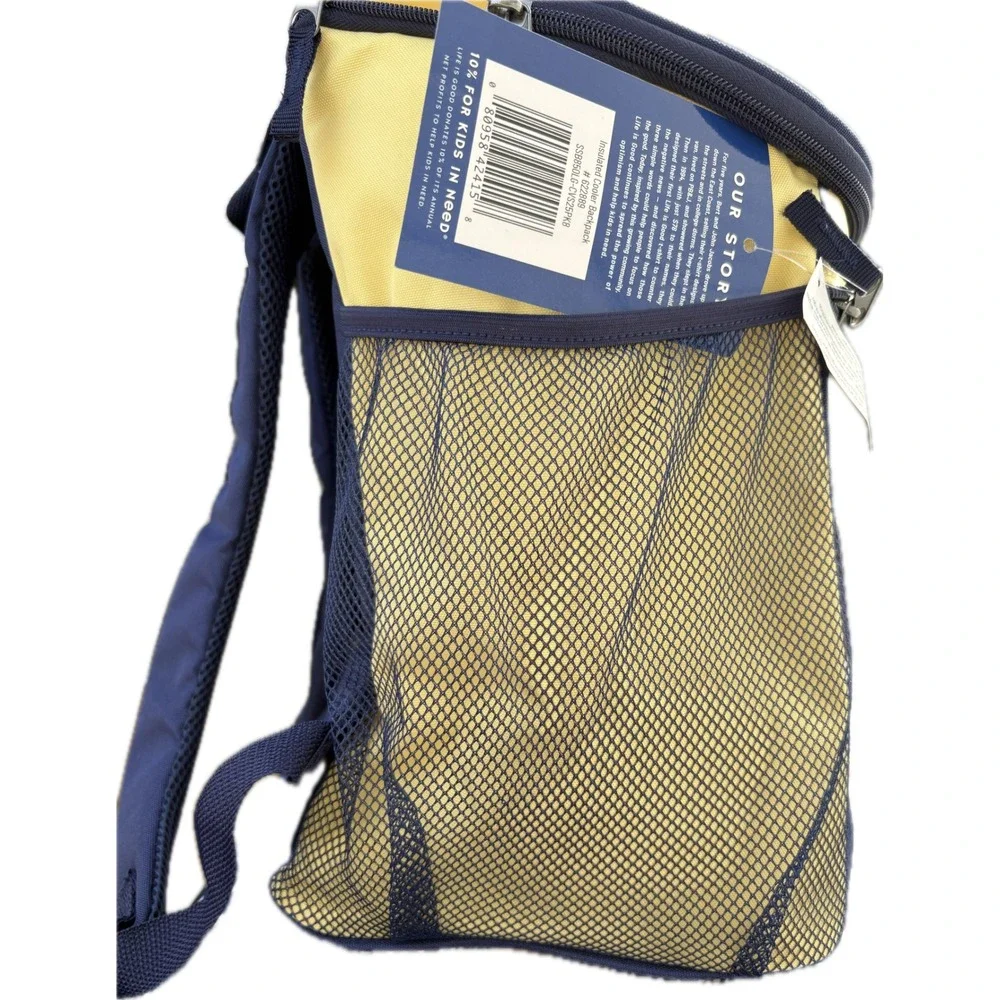 Life‎ is Good Insulated Cooler Backpack Hello Sunshine Navy Yellow 622889 NWT